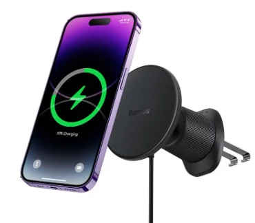 Magnetinis automobilinio telefono laikiklis Baseus su belaidžiu įkrovimu CW01 (juodas)