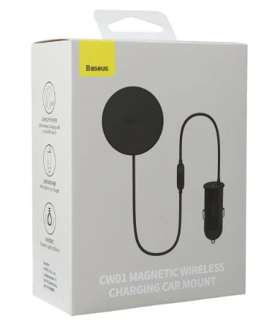 Magnetinis automobilinio telefono laikiklis Baseus CW01 prie ventiliacijos tinklelio su automobiliniu įkrovikliu USB-C, 15W + 25W (juodas)