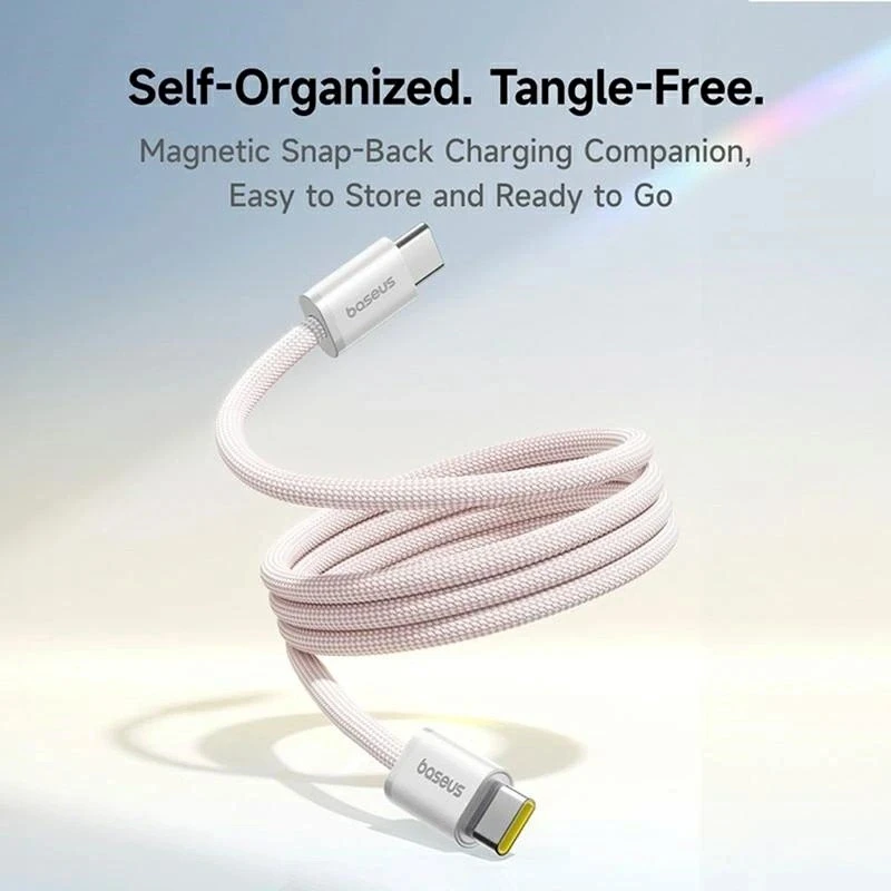 „Baseus Dynamic 4 Pro“ serijos duomenų kabelis USB-C – USB-C 100W 1m, kūdikių rožinė