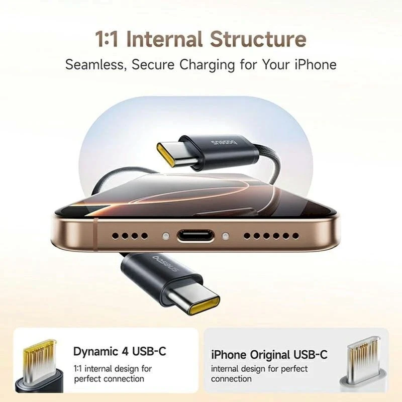 Baseus Dynamic 4 Pro Fast USB-C kabelis - USB-C 100W 1m - Juodas