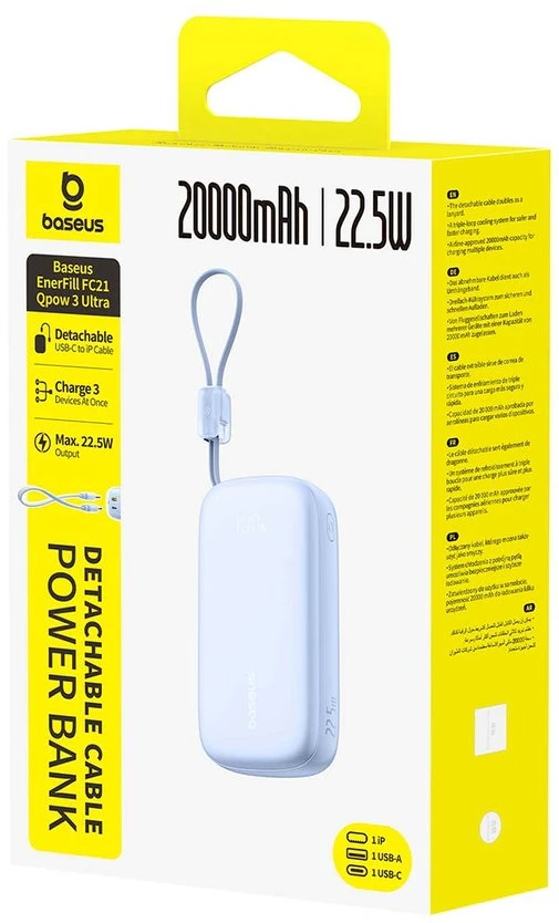 Baseus EnerFill FC21 Qpow 3 Ultra 20000 mAh 22.5W mėlyna