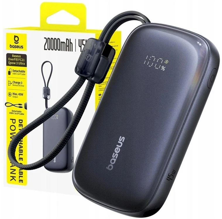 Baseus EnerFill FC21 Qpow 3 Ultra 20000 mAh 22.5W juoda