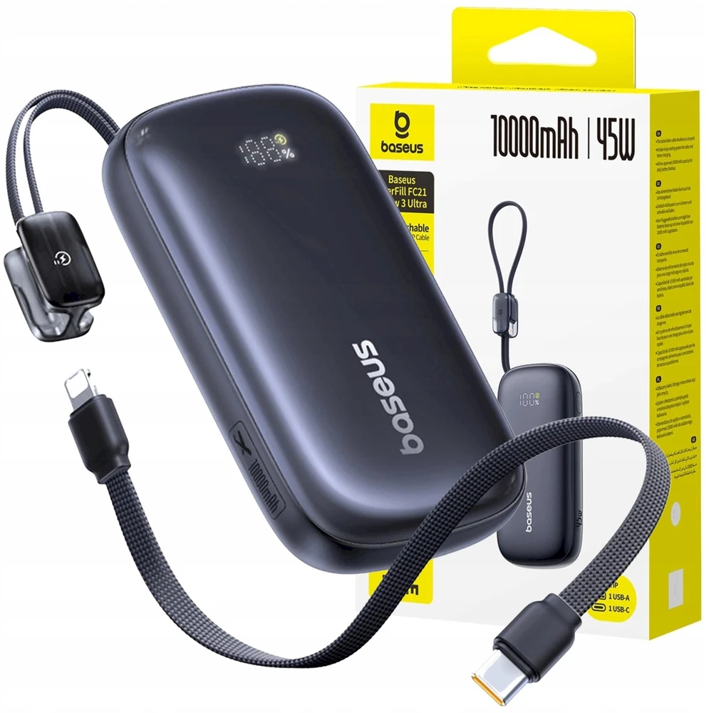 Baseus EnerFill FC21 Qpow 3 Ultra 10000 mAh 45W juoda