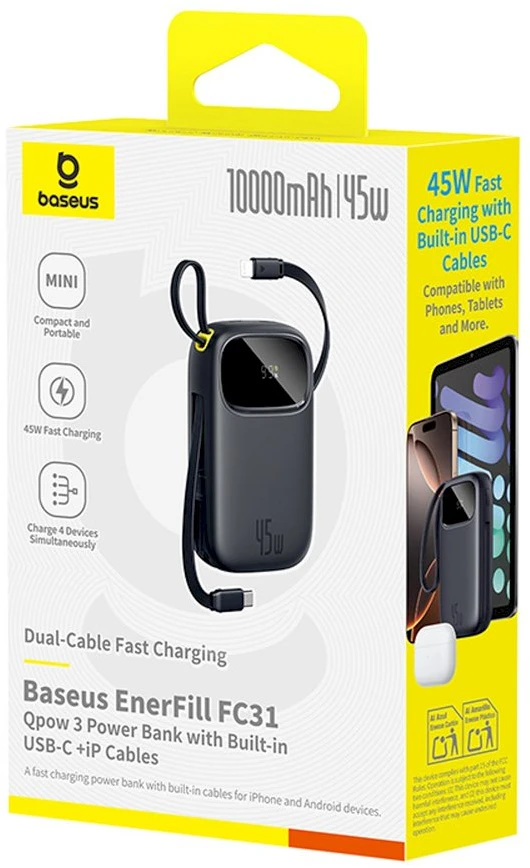 Baseus EnerFill FC31 10000 mAh 45W juoda