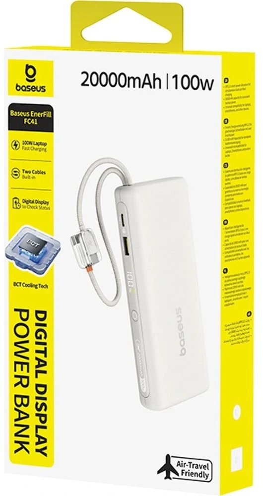 Baseus EnerFill FC41 20000 mAh USB-C 100W smėlio spalva
