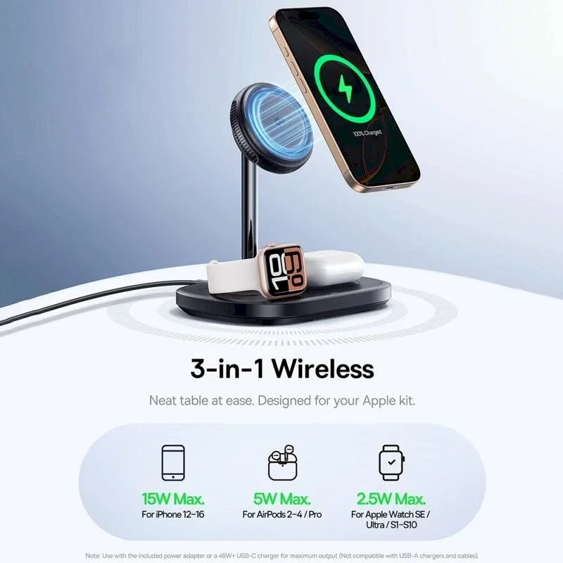 „Baseus EnerFill FS41 3in1“ aušinamas nešiojamas įkroviklis su ES kištuku, 45 W, USB-C į USB-C laidu - juodas