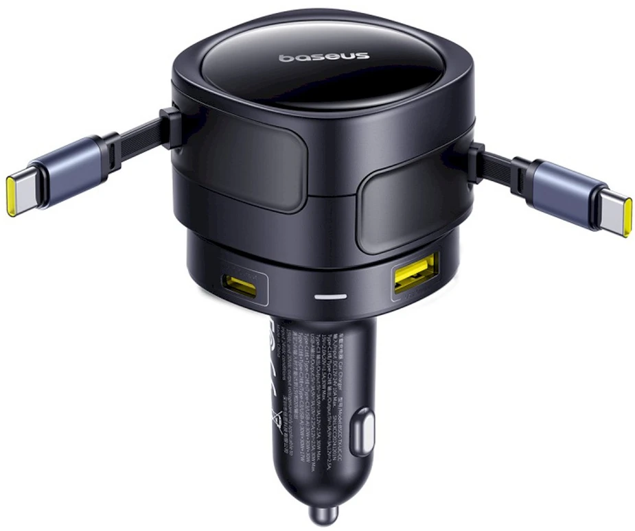 "Baseus PD" automobilinis įkroviklis 2x USB prievadas 90W, juodas