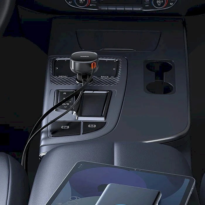Baseus Enjoyment Pro Car Charger USB-C 60W / juodas (Pažeista pakuotė)