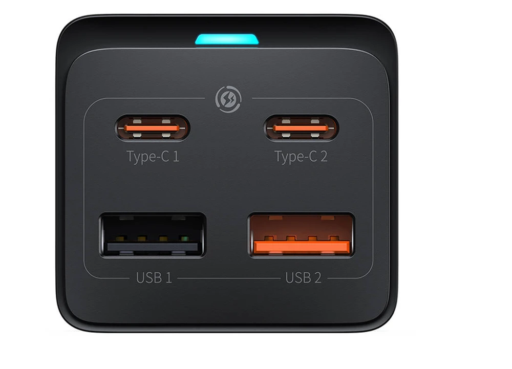 Įkroviklis Baseus GaN3 Pro Desktop Powerstrip AC/2xType-C/2xUSB 65W juodas PSZM000901