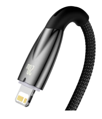 USB-C laidas, skirtas Lightning Baseus Glimmer Series, 20W, 2m (juodas)