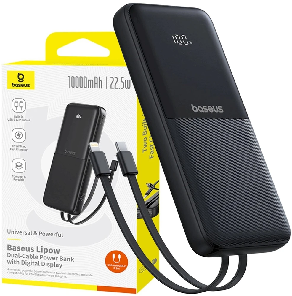 Baseus Lipow 10000 mAh 22.5W juoda
