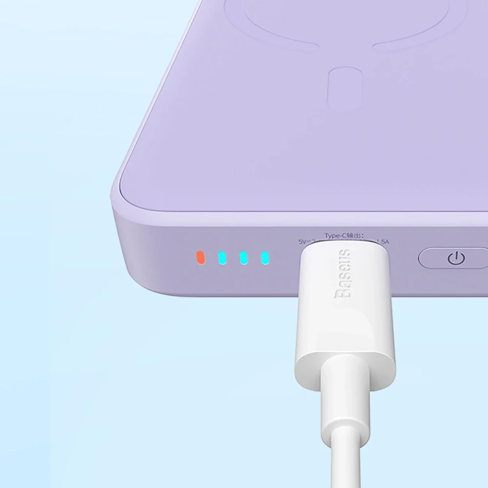 Baseus Magnetic Mini Power Bank 10000mAh 20W MagSafe / violetinė