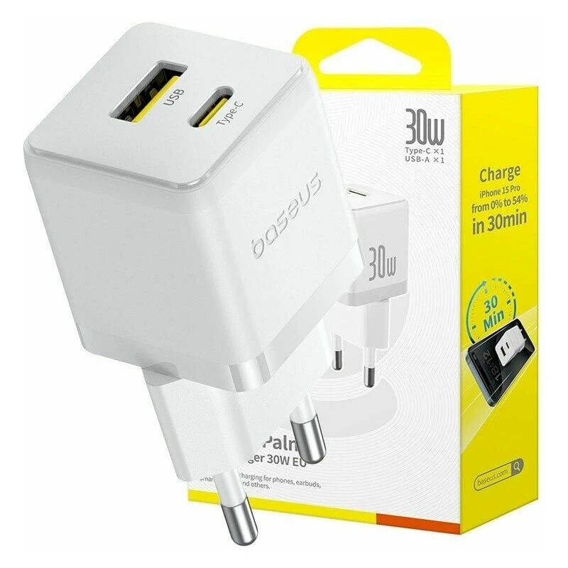 Baseus Palm 30W USB-C USB-A - balta