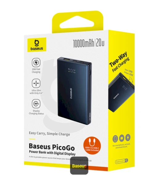 Baseus P10076801123-00 Ličio jonų polimerų maitinimo blokas 10000 mAh Juodas