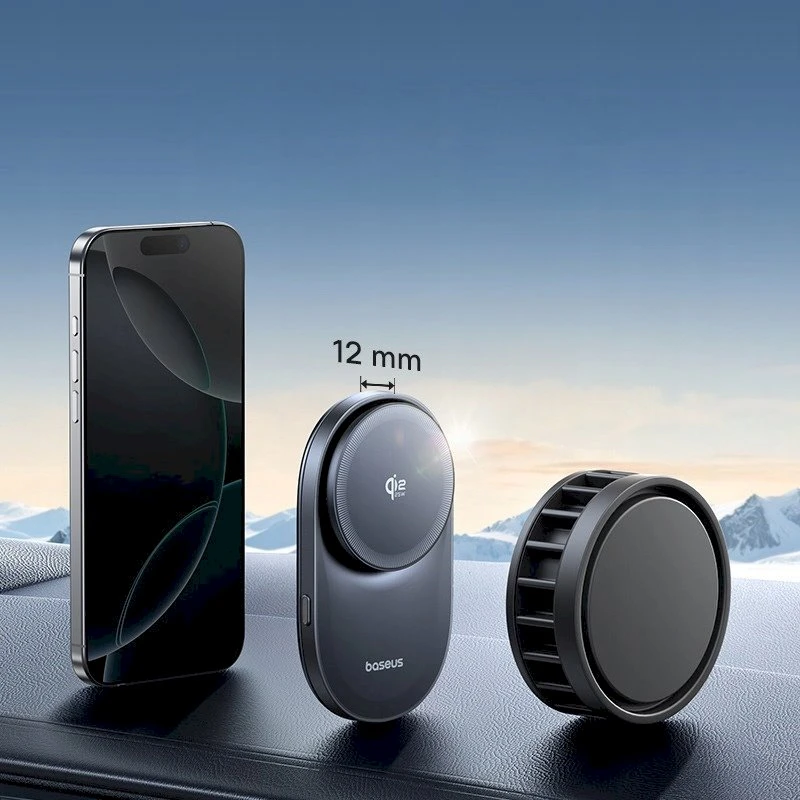 „Baseus PrimeTrip VC2 Pro“ su Qi2.2 įkrovikliu ir oro išleidimo angos ventiliatoriumi - juoda