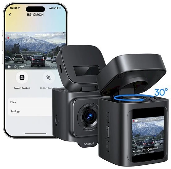 Baseus PrimeTrip VD1 Pro 4K Car DVR - juoda