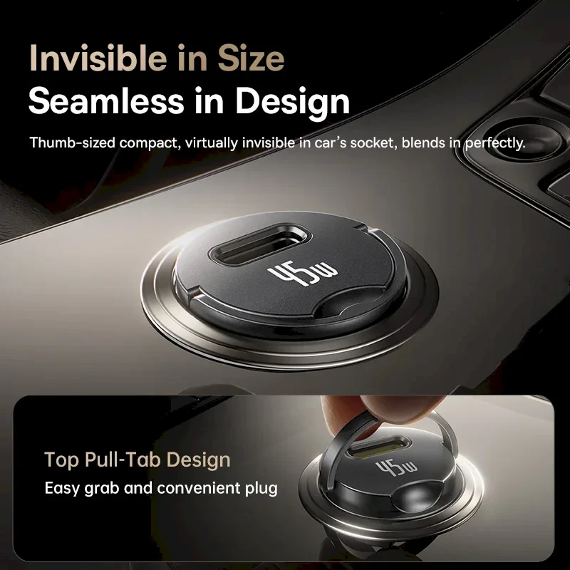 Įkroviklis automobilinis pakrovėjas Baseus PrimeTrip VP2 45W USB-C su kabeliu 60W USB-C į USB-C 1m - juoda