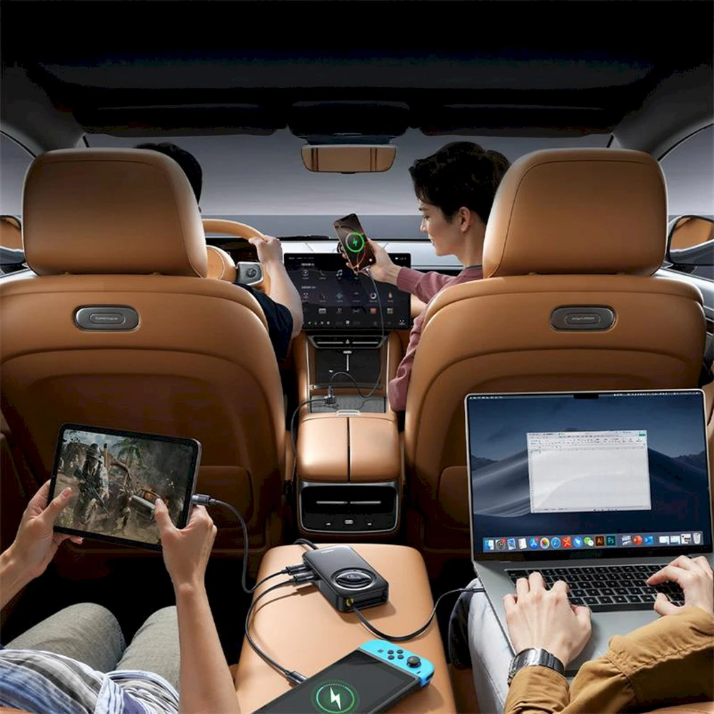 „Baseus PrimeTrip VW1 60W“ su integruotu laidu 6 įrenginiams - juoda