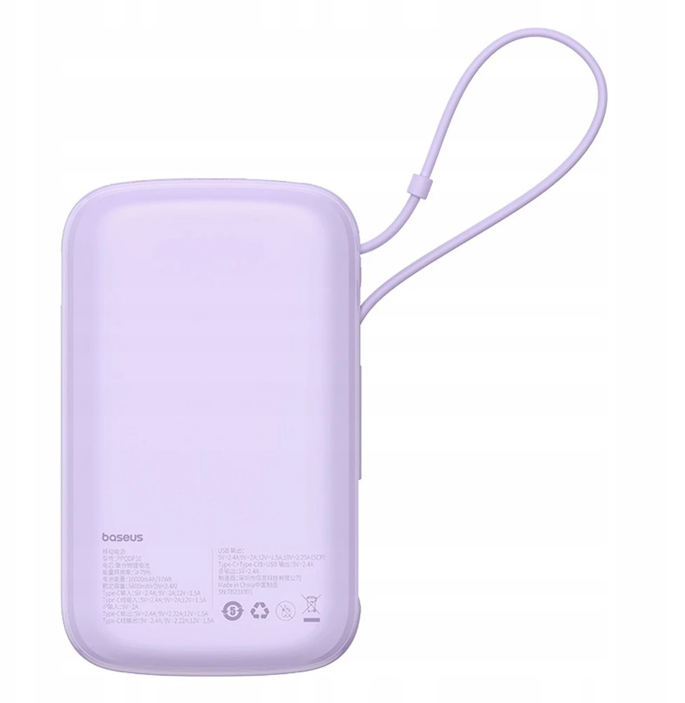 Baseus Qpow Pro+ 10000 mAh 22.5W violetinė