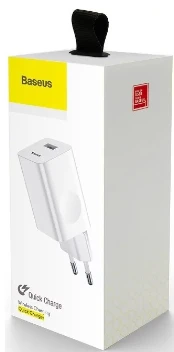Charger Baseus CCALL-BX02 (USB 3.0, baltos spalvos)