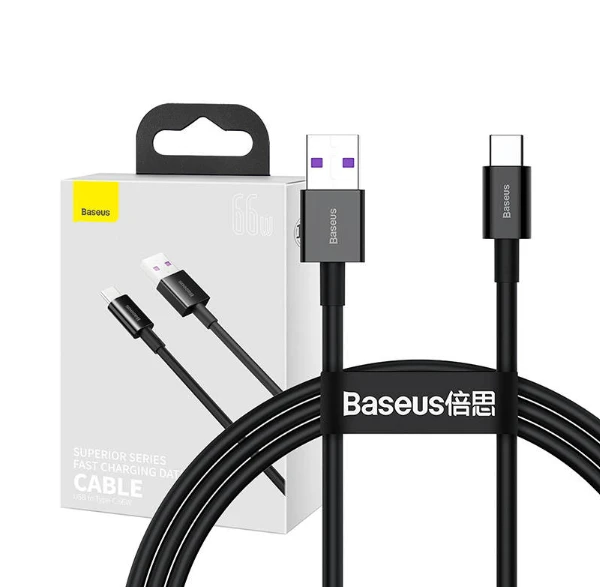 USB kabelis Baseus Superior iš USB į Type-C 66W 1.0m juodas CATYS-01