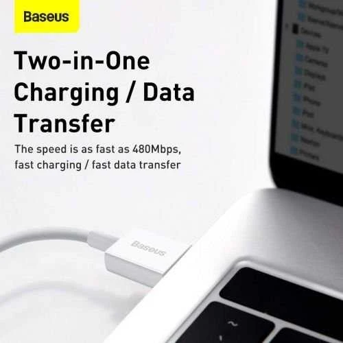 Kabelis  CABLE LIGHTNING TO USB 2M/Baltas CALYS-C02 BASEUS