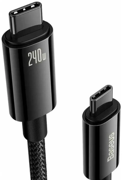 USB-C į USB-C laidas Baseus Tungsten Gold 240W 2 m (juodas)