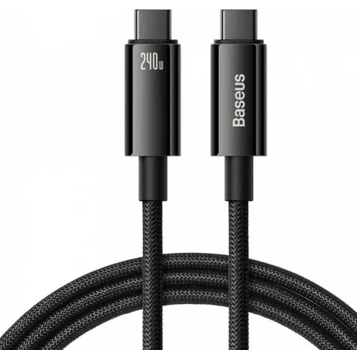 USB-C į USB-C laidas Baseus Tungsten Gold 240W 2 m (juodas)