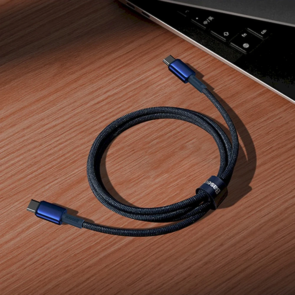 Laidas iš USB-C į USB-C Baseus Tungsten Gold, 100 W, 1 m (mėlynas)
