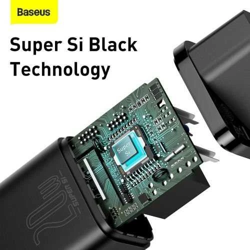 Baseus super Si Greitas įkroviklis 1C 20W su USB-C - Lightning kabeliu 1m - Juodas