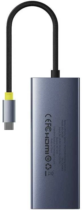 Jungčių stotelė / adapteris USB C kištukas - 6 rūšių juntys ( HDMI 4K@60Hz*1+USB3.1*2+USB-C3.1*1+USB2.0*1+PD*1+RJ45*1 ) UltraJoy BASEUS