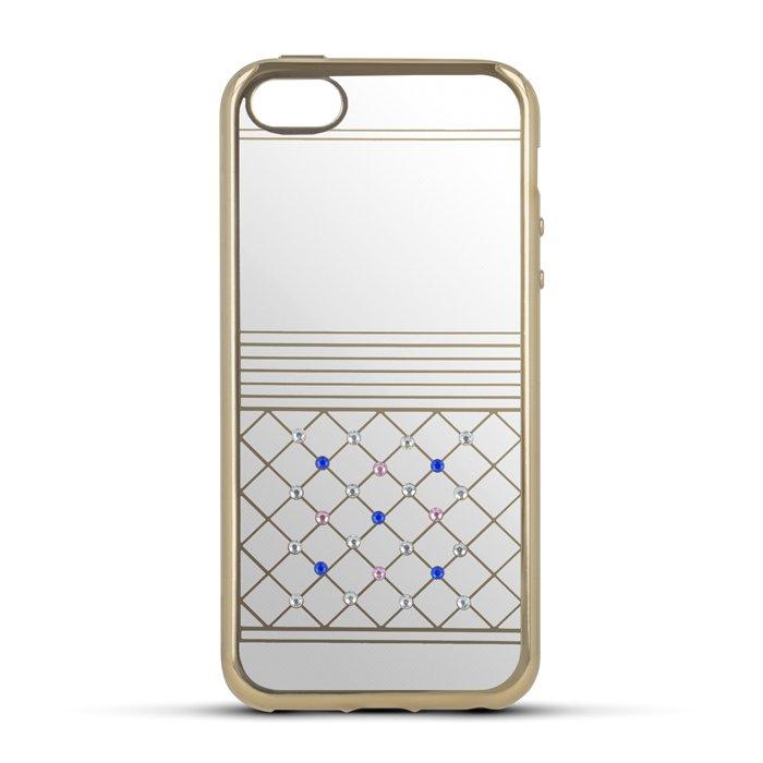 Dėklas Beeyo Luxury Silicone Back Case For Samsung G930 Galaxy S7 Transparent - Gold