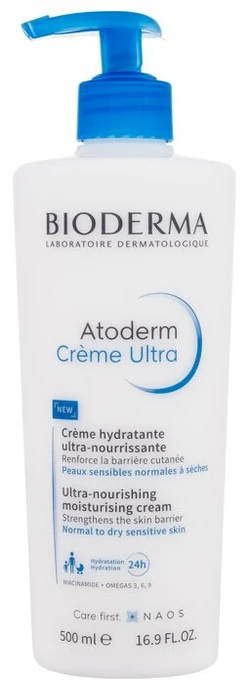 Bioderma Atoderm Crème Ultra Intensyviai drėkinantis ir maitinantis kūno kremas, 500 ml