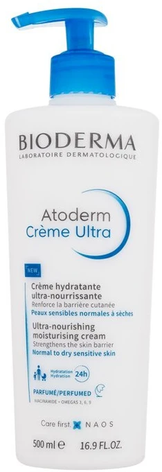 Bioderma Atoderm Crème Ultra Intensyviai drėkinantis ir maitinantis kūno kremas, 500 ml