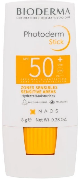 "Bioderma Photoderm Stick Spf50 Sensitive Areas" apsauginis pieštukas nuo saulės jautriom kūno ir veido vietom 8g
