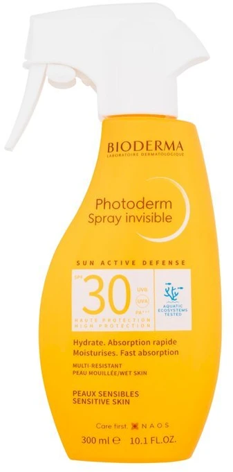 Bioderma Photoderm Purškiklis Invisible SPF 30 purškiama apsauginė priemonė nuo saulės jautriai odai, 300 ml