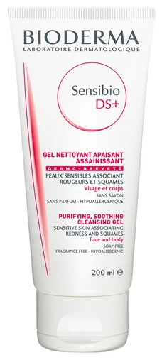 Bioderma Sensibio DS+ gel moussant Raudonį ir pleiskanojimą mažinantis gelinis veido prausiklis, 200 ml