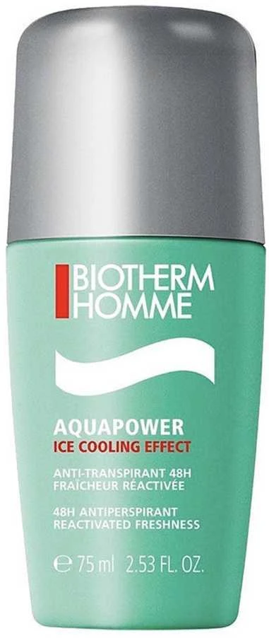 Biotherm Aquapower Ice Cooling Effect 48H Rutulinis dezodorantas vyrams, 75 ml