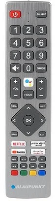 Nuotolinio valdymo pultas, skirtas LCD televizoriams BLAUPUNKT, SHARP, NETFLIX, YOUTUBE, PRIME VIDEO, GOOGLE PLAY