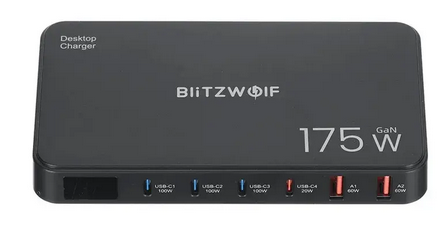 Blitzwolf BW-S30 6 viename įkrovimo stotelė, 4xUSB-C + 2xUSB, 175W