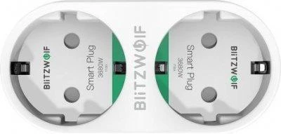 BlitzWolf išmanusis prietaisas su dviem lizdais ir energijos vartojimo matavimo funkcija WIFI 3680W