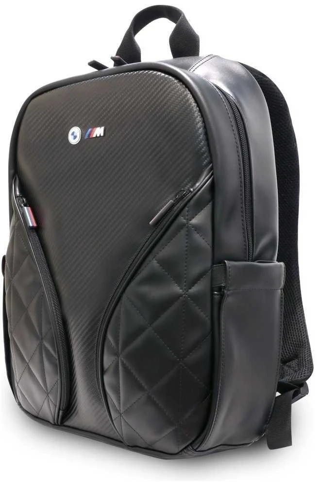 BMW Carbon Pockets & Metal Logo 16" Nešiojamas kompiuteris Backpack - Juodas