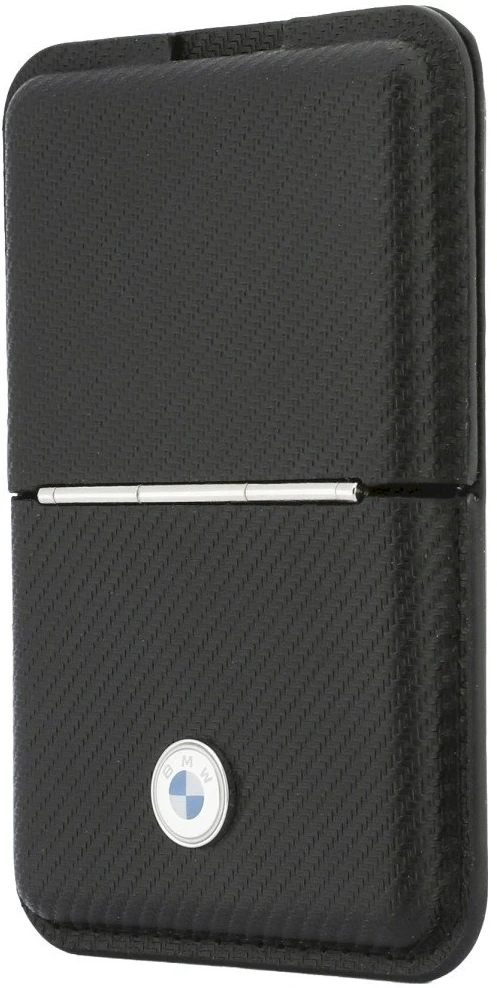 Piniginė BMW Carbon Metal Logos MagSafe juoda