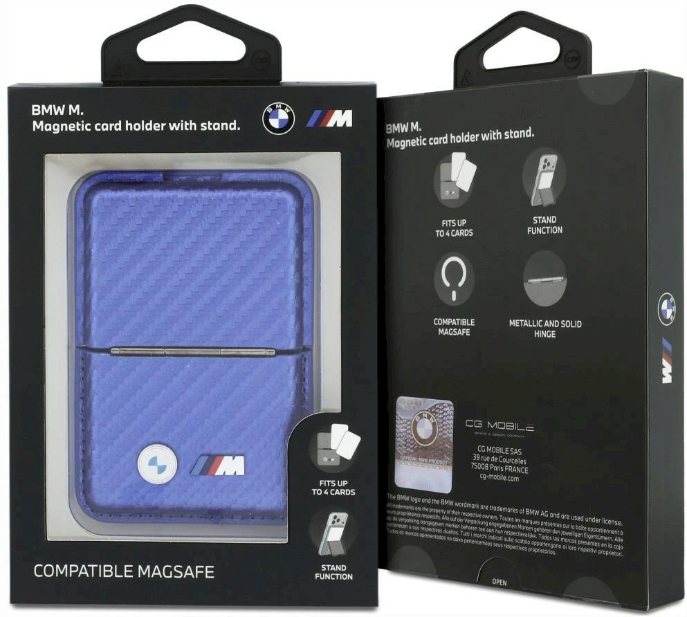 Piniginė BMW M Carbon Metal Logos MagSafe mėlyna