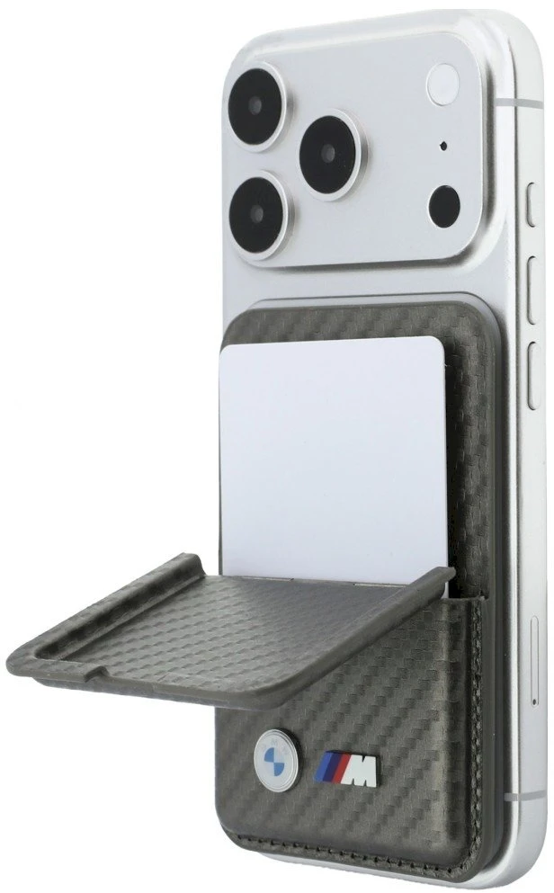 Piniginė BMW M Carbon Metal Logos MagSafe antracito spalvos