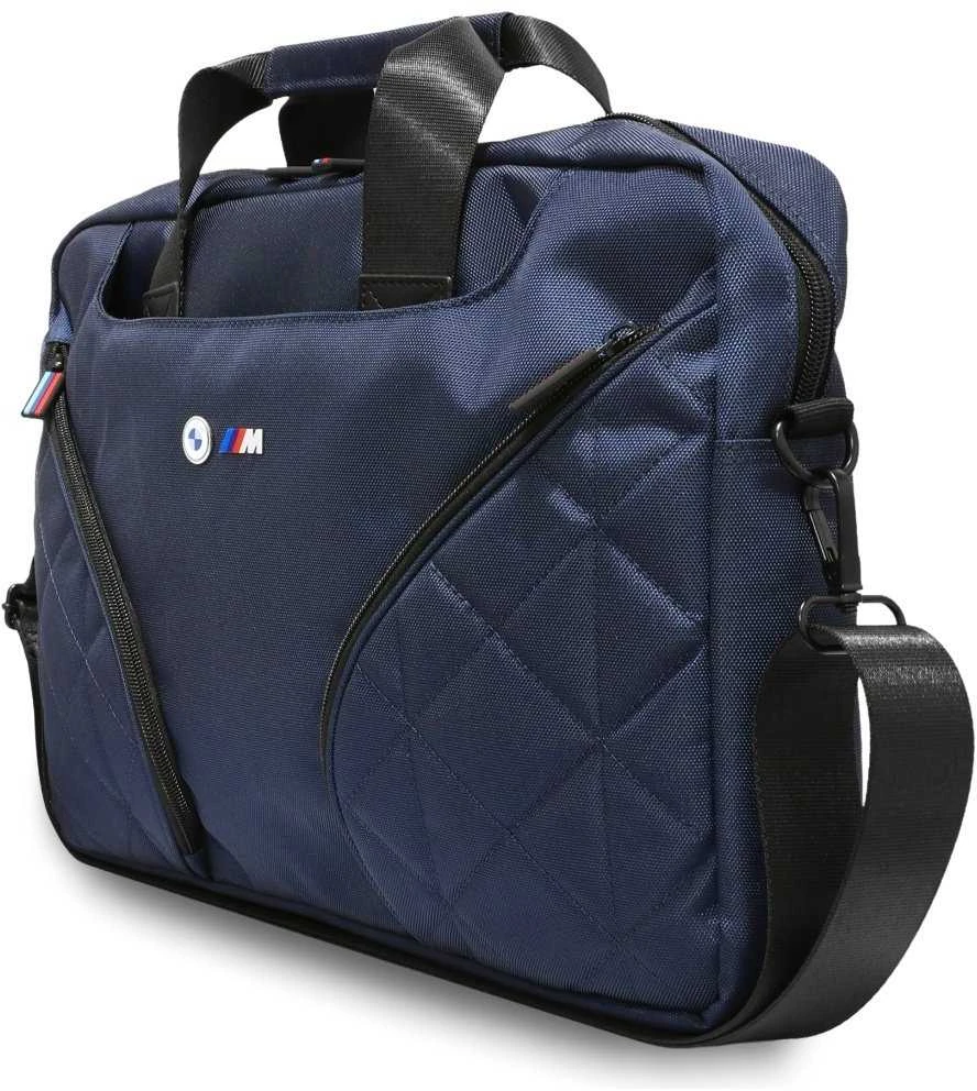 BMW Nylom Pockets & Metal Logo 16" Nešiojamas kompiuteris Bag - Navy Mėlyna