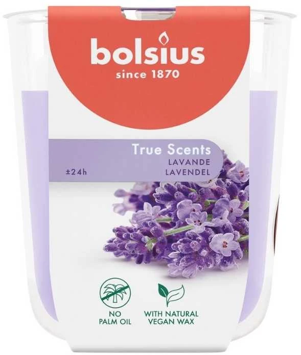Žvakė, aromatinė Bolsius Relaxing Lavender, 25 h, Violetinė