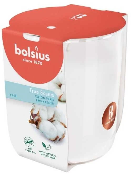 Žvakė, aromatinė Bolsius Crisp Cotton, 25 h, Balta