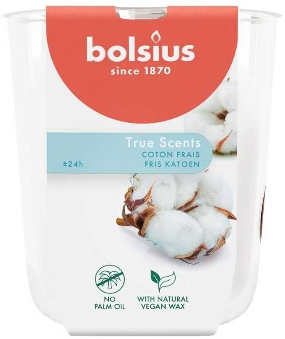 Žvakė, aromatinė Bolsius Crisp Cotton, 25 h, Balta