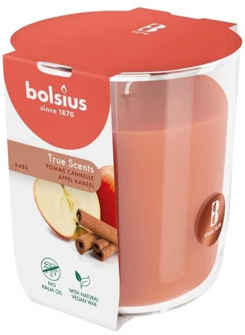 Bolsius „True Scents“ kvapioji žvakė 97 x 85 mm, obuolių ir cinamono skonio